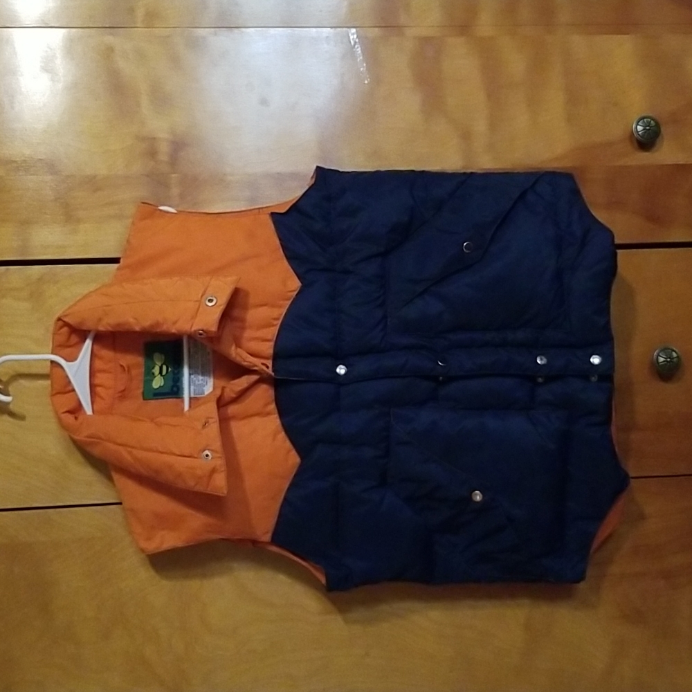 Men's Blue and Orange Beconta Puffer Vest